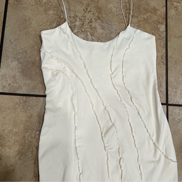 Mini Dress Oh Polly Ivory Bodycon Party Outfit Tight Fitting Short White- Size 6 - Picture 6 of 8